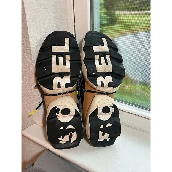 Sorel Kinetic Impact Lace Sneakers in Black Tan and Chartreuse Women’s Size 8.5 - Picture 10 of 12